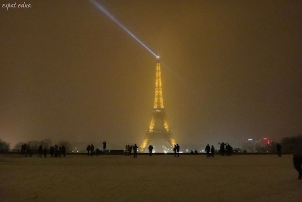 Eiffel Tower snow