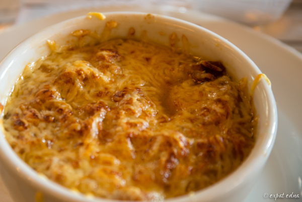 French onion soup, Cafe St Regis, Paris by Expat Edna - Expat Edna